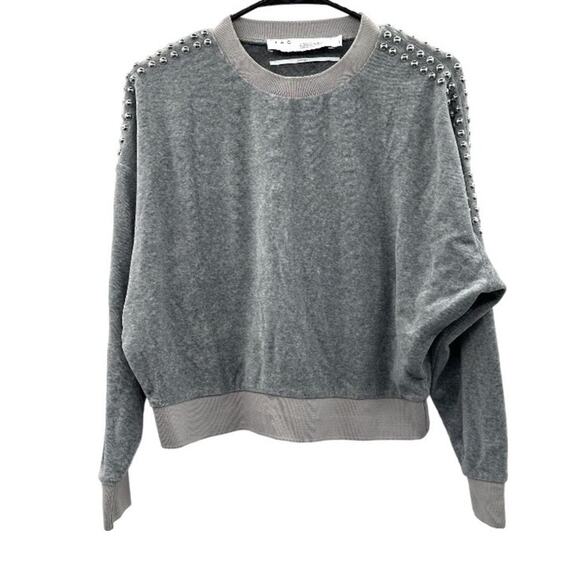 IRO Heathen Studded Heather Gray Long Sleeve Sweatshirt‎ Size S - Picture 3 of 10